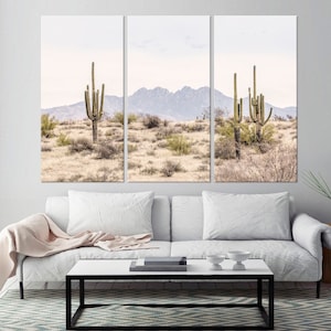 Arizona Desert canvas wall art Cactus print Farmhouse wall decor Nature wall art Wilderness Southwestern Wall Art Cactus canvas