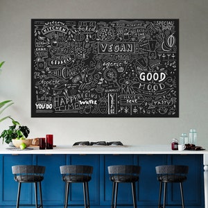 Autocollant de mur de tableau grand décalque de tableau de craie pour le  décor de menu de salle de classe de cuisine rouleau adhésif de tableau noir  vinyle noir de bâton denfants 