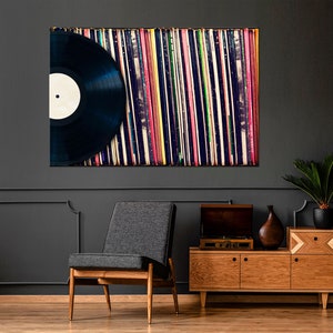 Vinyl record wall art Music decor Vintage Vinyl Covers canvas print Album collection Music wall art Music Large canvas art Music gifts