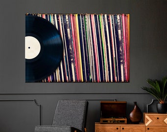 Vinyl record wall art Music decor Vintage Vinyl Covers canvas print Album collection Music wall art Music Large canvas art Music gifts