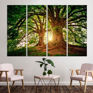 Tree canvas wall art Nature print Landscape wall art Forest wall decor Tree Modern art Forest print Extra large wall art Multi panel canvas