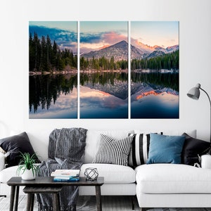 Rocky Mountain National Park canvas print Bear Lake Colorado Nature wall art Landscape Multi panel canvas Mountain wall decor