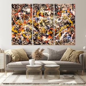 Abstract canvas wall art Convergence Jackson Pollock print Modern art print Abstract Expressionism Contemporary art Living room decor