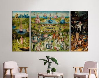 The Garden of Earthly Delights Reproduction canvas print Fine art Classic Painting Hieronymus Bosch triptych Canvas wall art