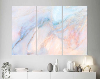 Abstract canvas print Pastel wall art Marble print Contemporary Art Light blue Abstract marble Modern living room large Trendy wall art