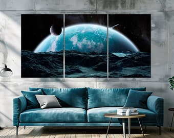 Spaceship canvas wall art NASA print Space wall art Astronaut decor Space gifts Space poster Space Large canvas art Game room decor