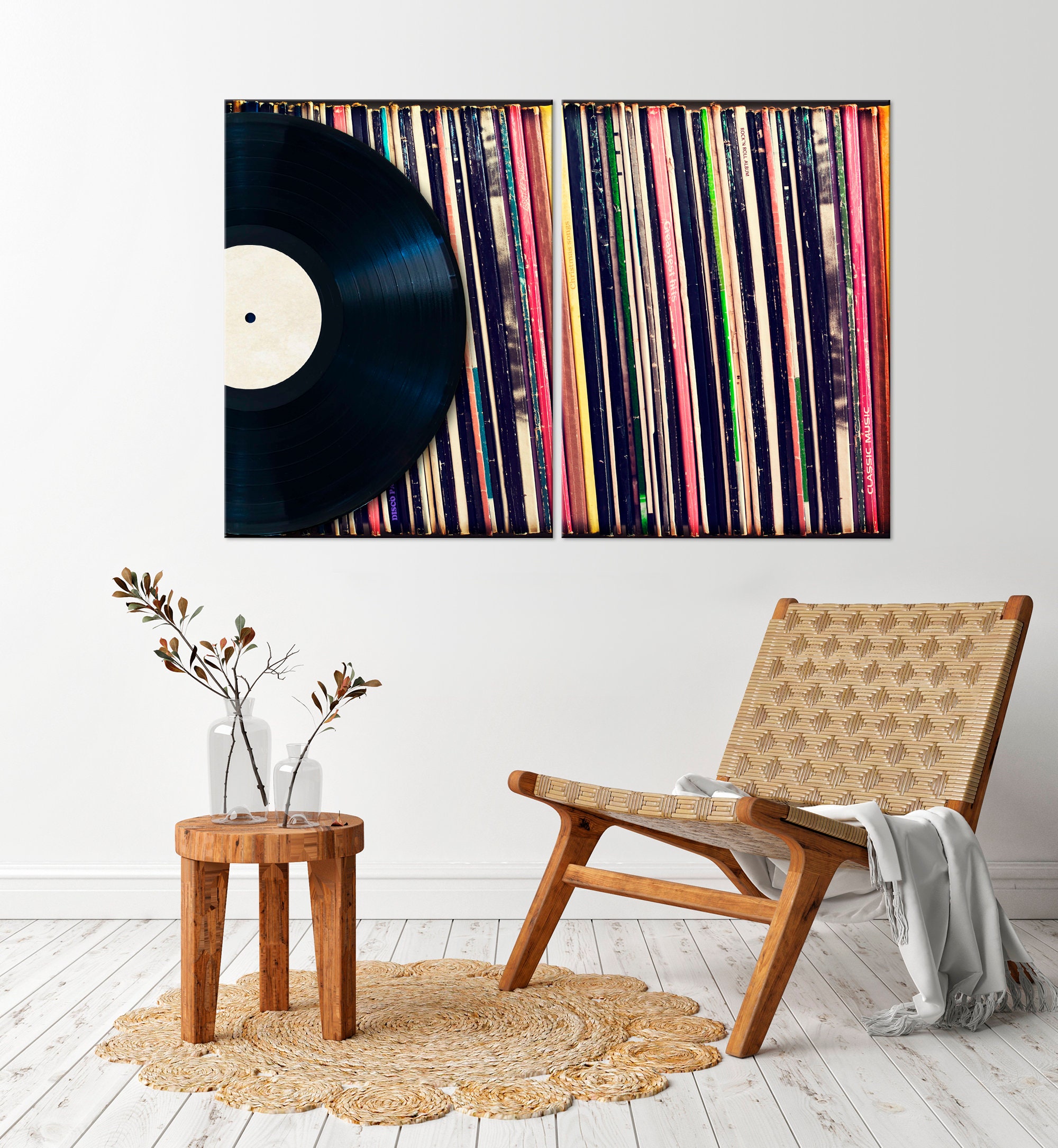 Vinyl Record Wall Art Music Decor Vintage Vinyl Covers Canvas Print ...
