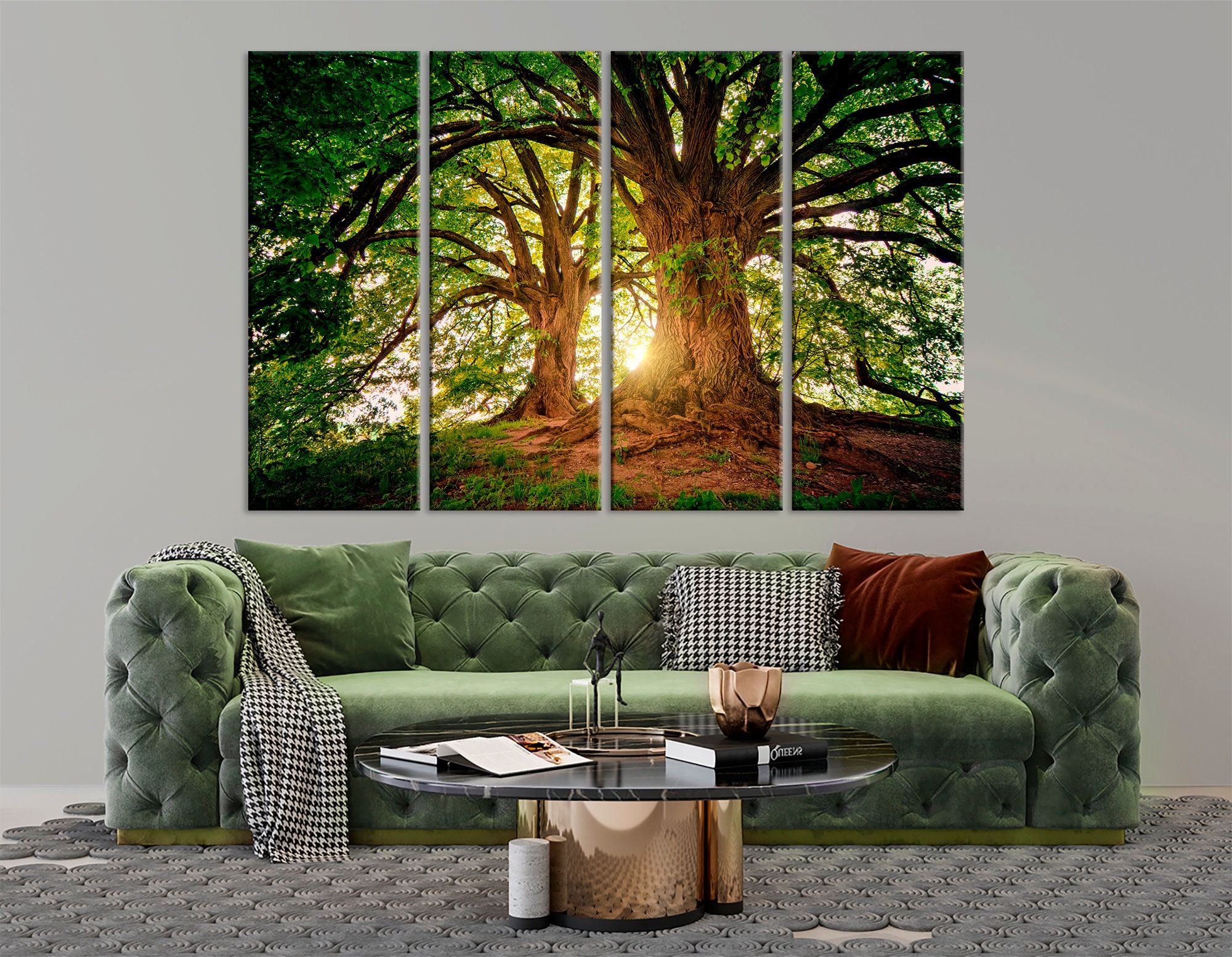 Tree prints Tree Canvas Wall Art Forest painting Landscape Etsy
