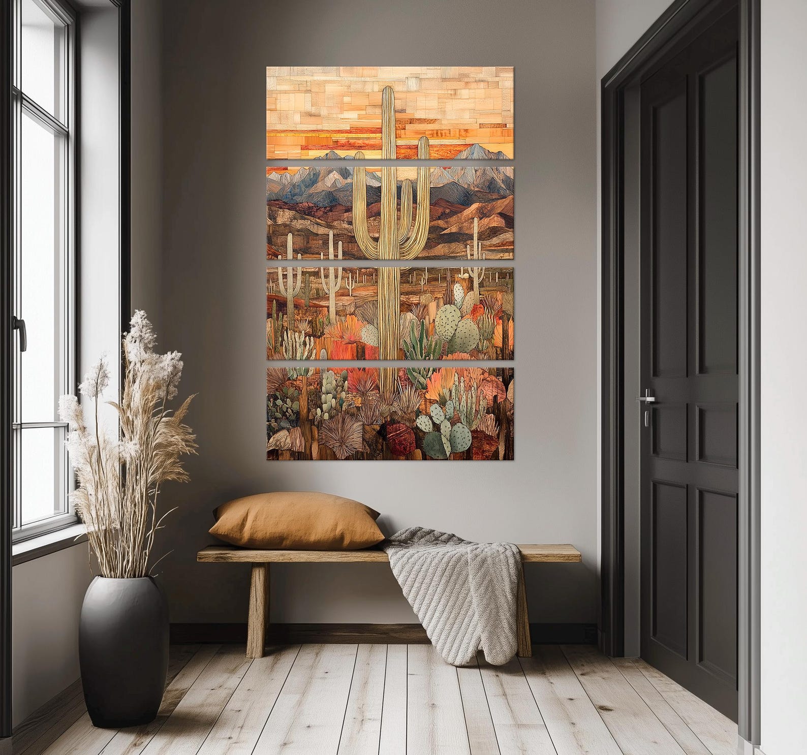 Cactus Canvas PRINT Southwestern Wall Art Arizona Desert Mountaine ...