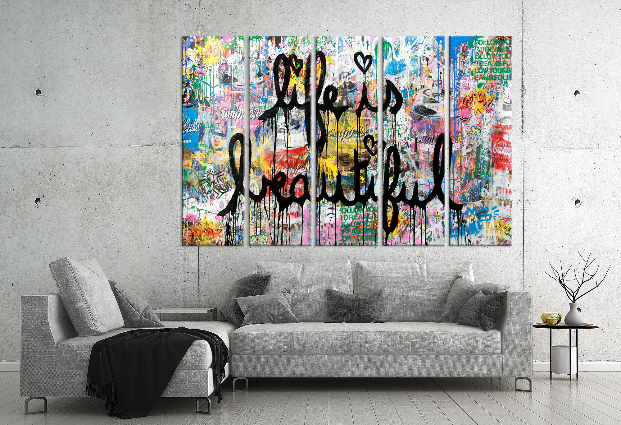 Life is beautiful Large Canvas Art inspirational wall art Etsy