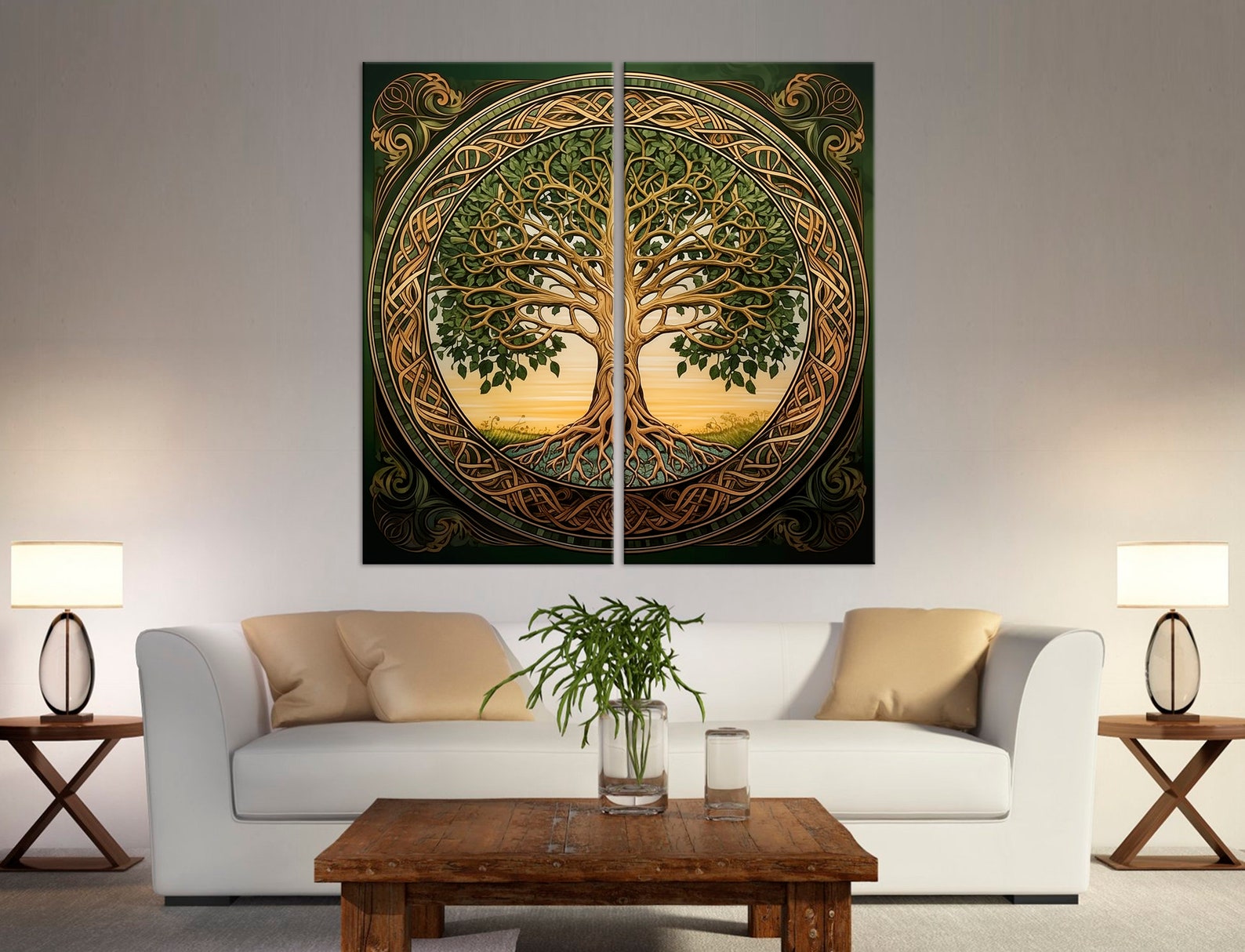 Tree of Life Canvas Wall Art Yggdrasil Print Tree Painting Celtic Wall ...