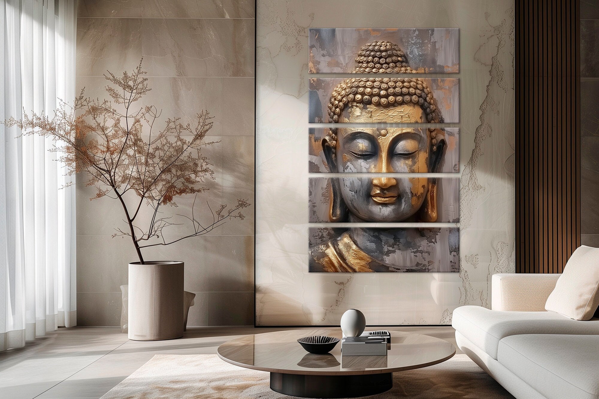 Buddha Canvas Wall Art Buddha Painting Print Meditation Decor Religious ...