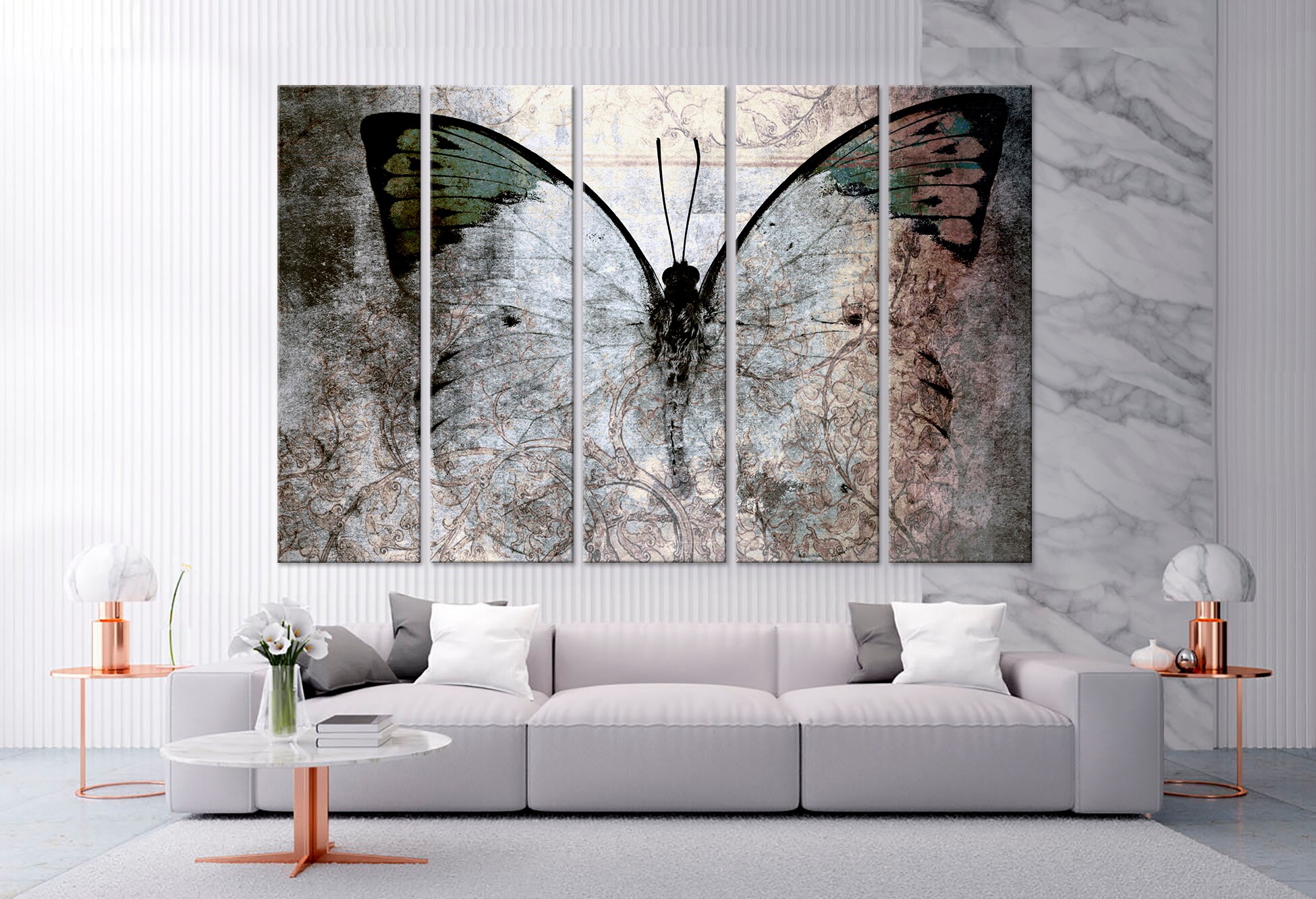 Butterfly Canvas Wall Art Butterfly Print Abstract Butterfly Modern Art ...