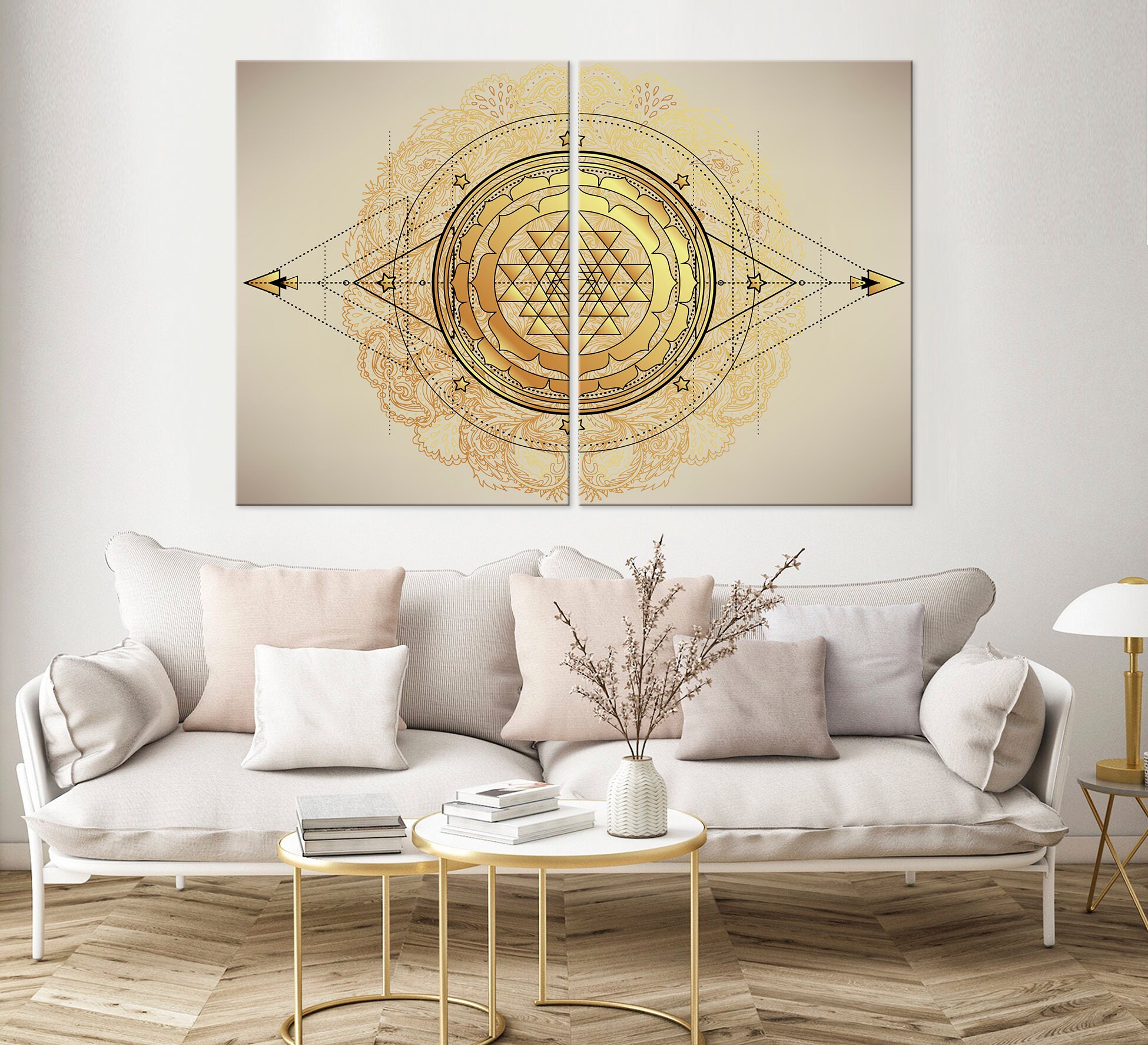 Sacred Geometry Sri Yantra Canvas Art – Yoga Meditation Wall Decor ...