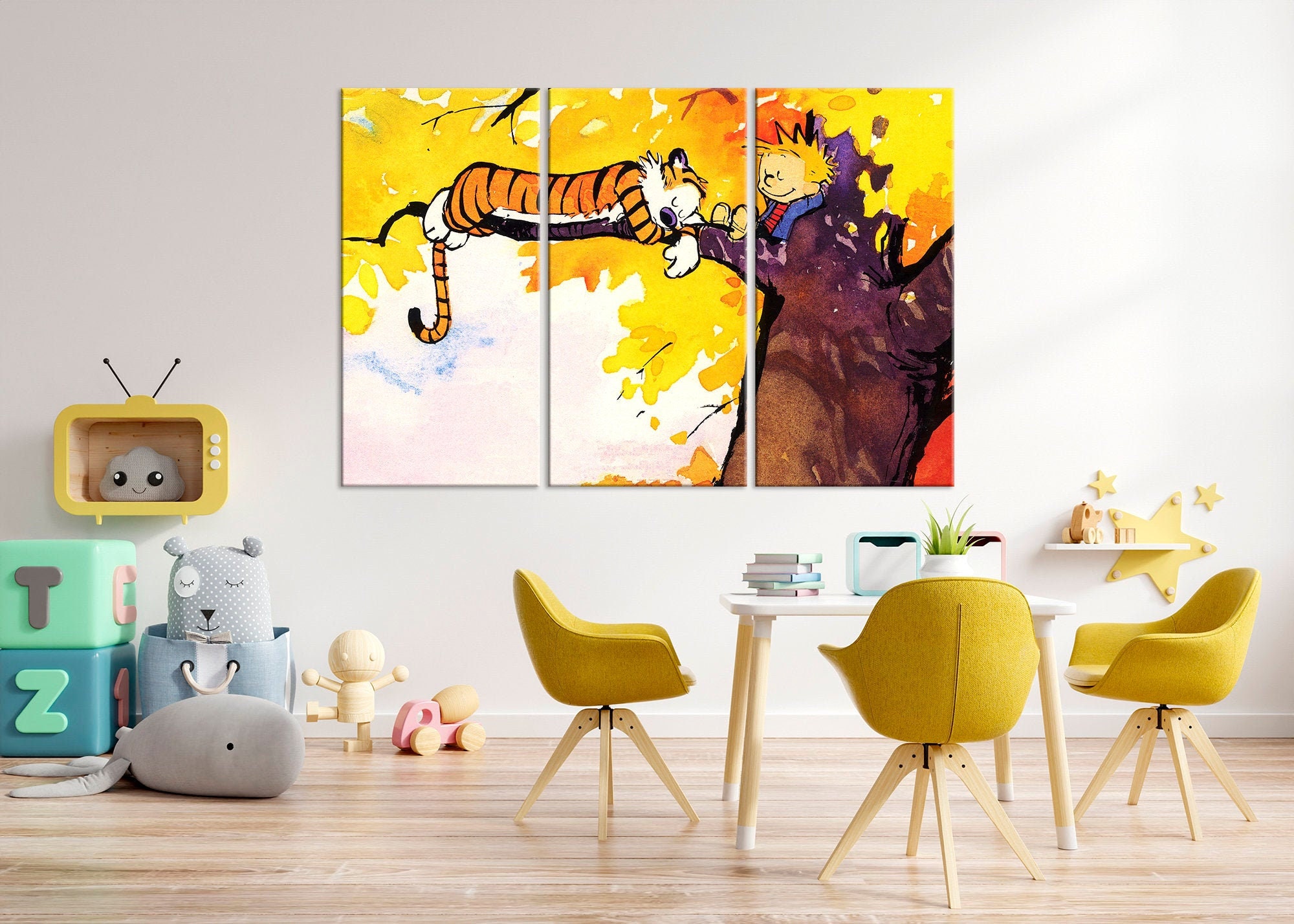 Cartoon canvas wall art Playroom decor Print on canvas Cartoon Etsy