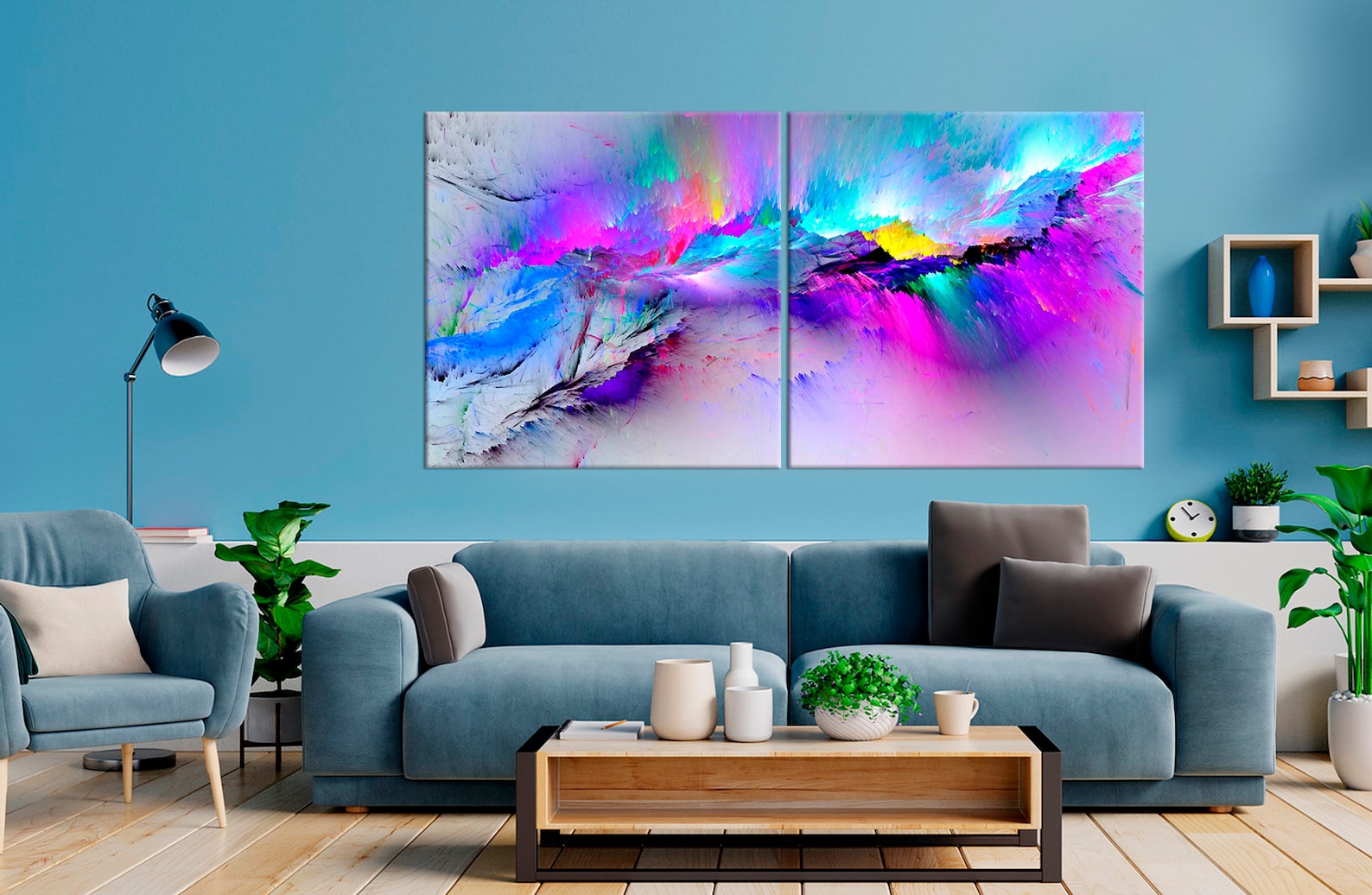 Abstract painting Colorful canvas wall art Modern Home Decor Etsy