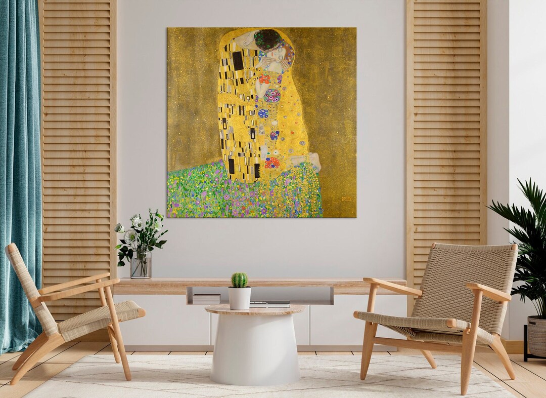 Gustav Klimt Canvas Print Kiss Gustav Klimt Art Classic Painting ...