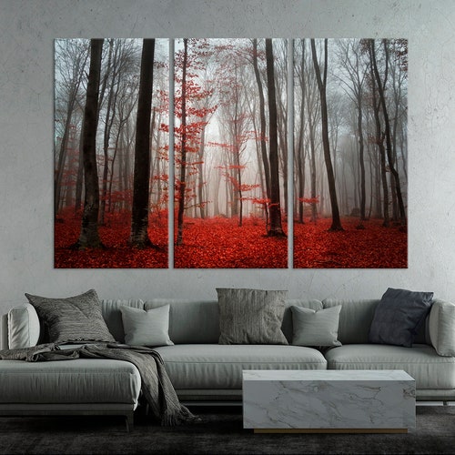 Tree Canvas Print Forest Wall Decor Large Tree Art Large Etsy
