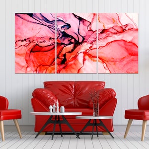 Abstract Canvas Print Red Wall Art Bedroom Wall Decor Modern - Etsy