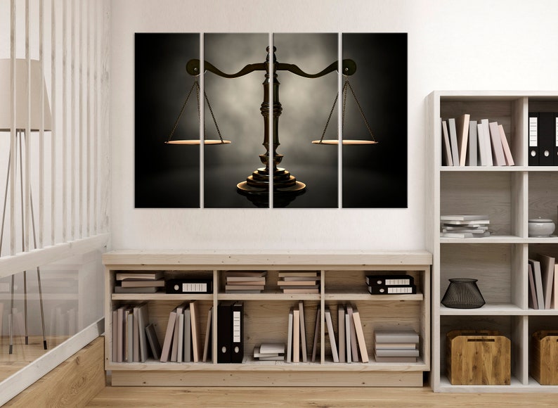 Lawyer Canvas Wall Art Scales of Justice Lawyer Office Decor Law Print ...