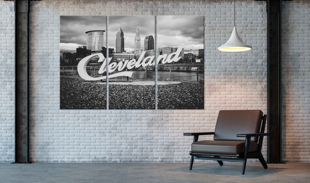Cleveland Canvas Wall Art Cleveland Ohio Print Modern Wall Decor