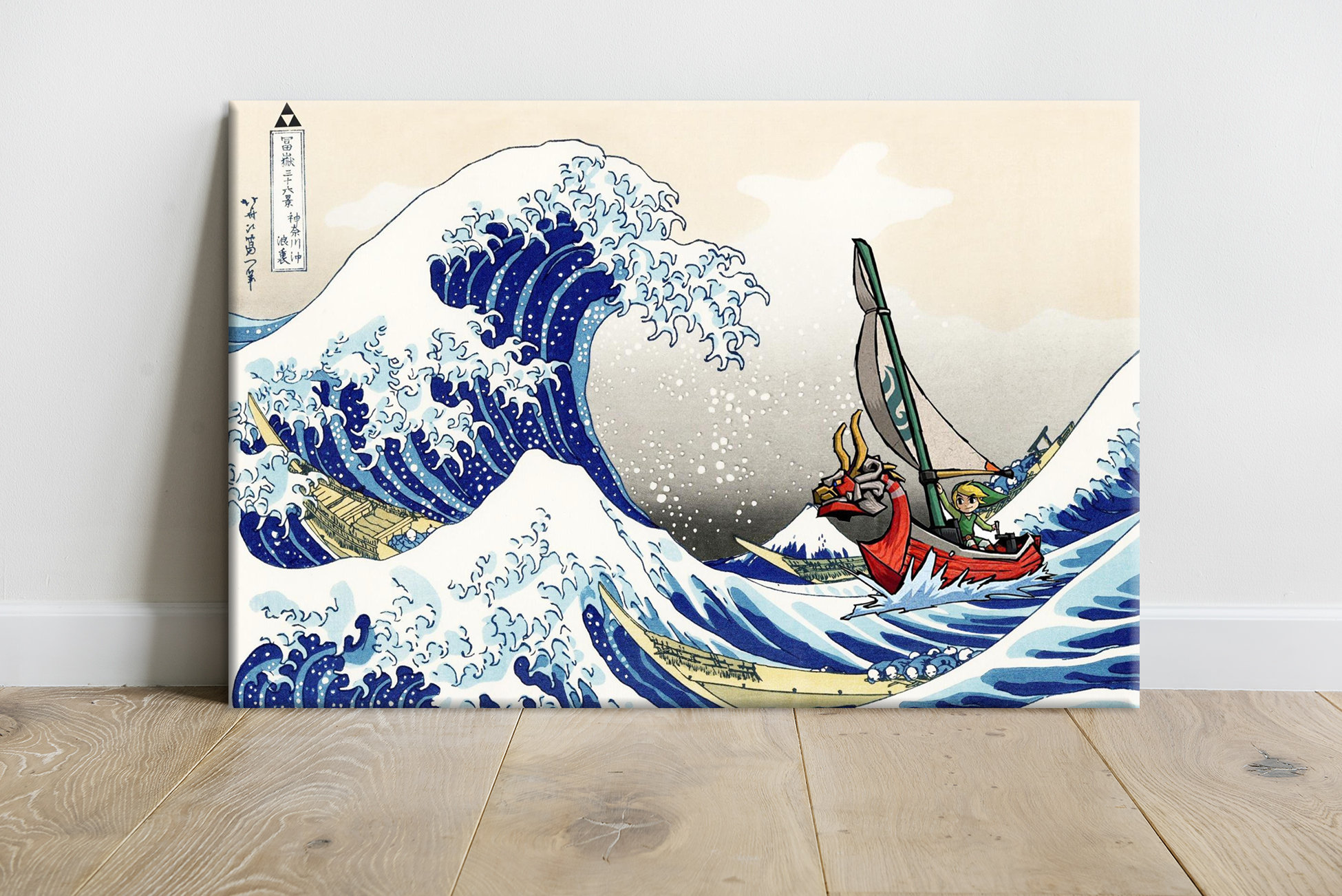 The Legend of Zelda canvas wall art The Great Wave off Kanagawa Zelda Windwaker Kids room decor Zelda print Game room art Breath of the Wild