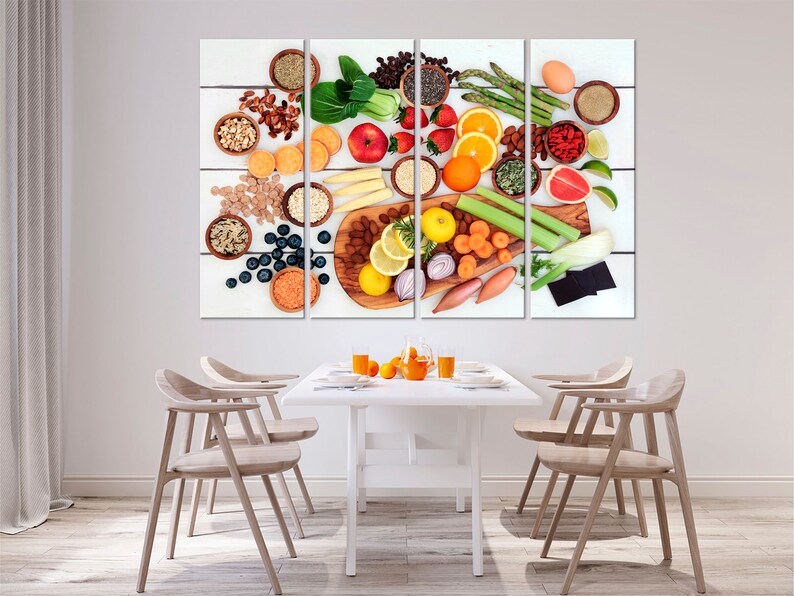 kitchen print set of 2 fruit print vegetable print... Food Canvas Print Kitchen Wall Decor Vegetables Fruits Print Healthy ...