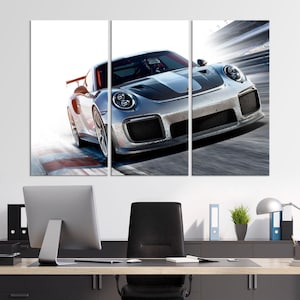 Car canvas wall art Porsche print Boys room decor Car print Porsche gifts Car poster Extra large wall art Car wall deor Housewarming gift