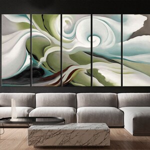 Tableau Abstrait Misty Sun Enso Pines - Paysage Zen Apaisant - Impression Sur Toile - Neuf