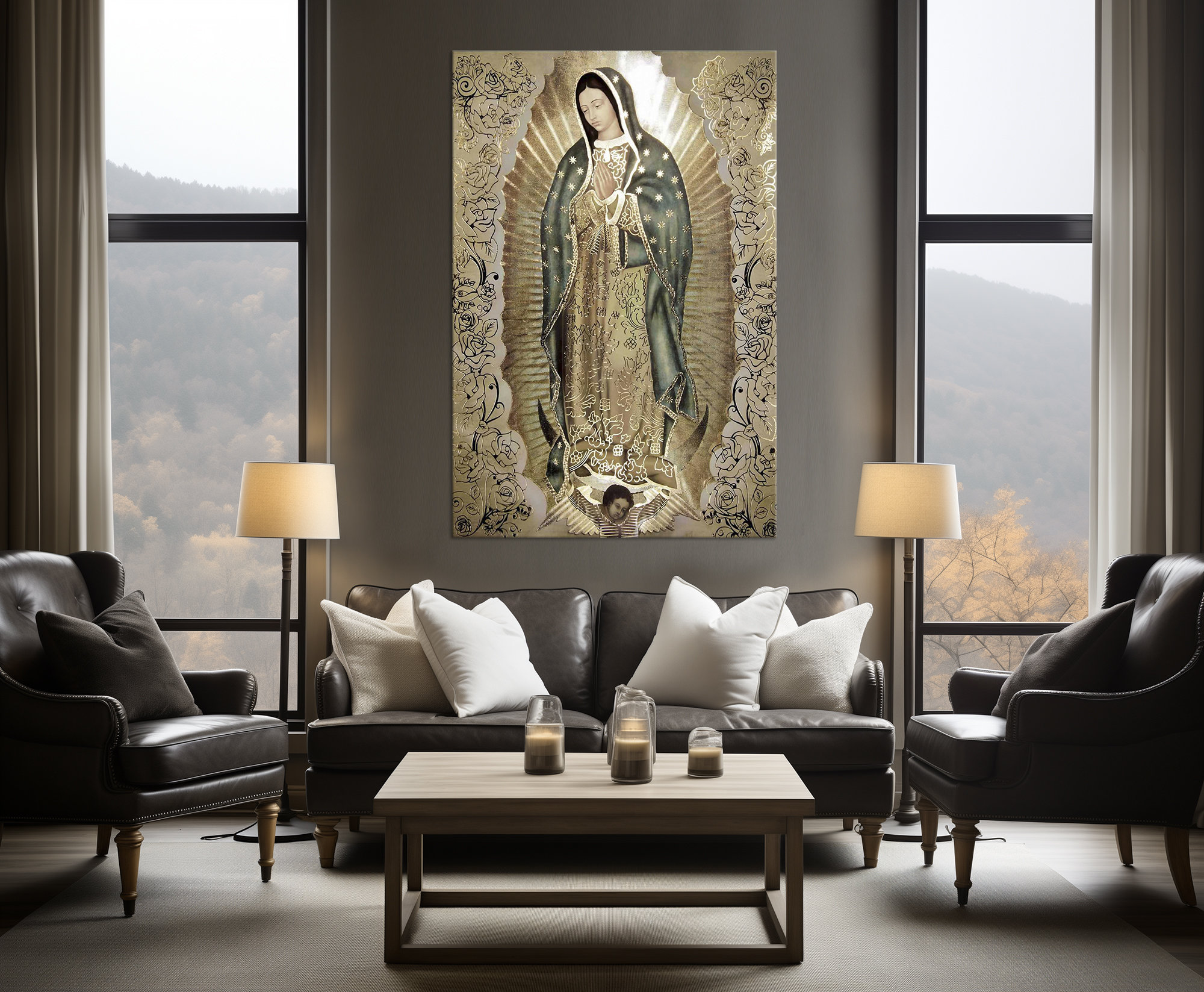 Our Lady of Guadalupe Canvas Wall Art, Virgin Mary Religious Painting ...