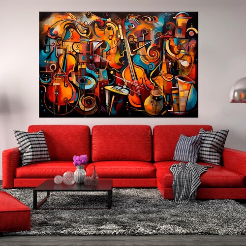 Abstract Orchestra Canvas Print: Modern Music Room Decor - Etsy