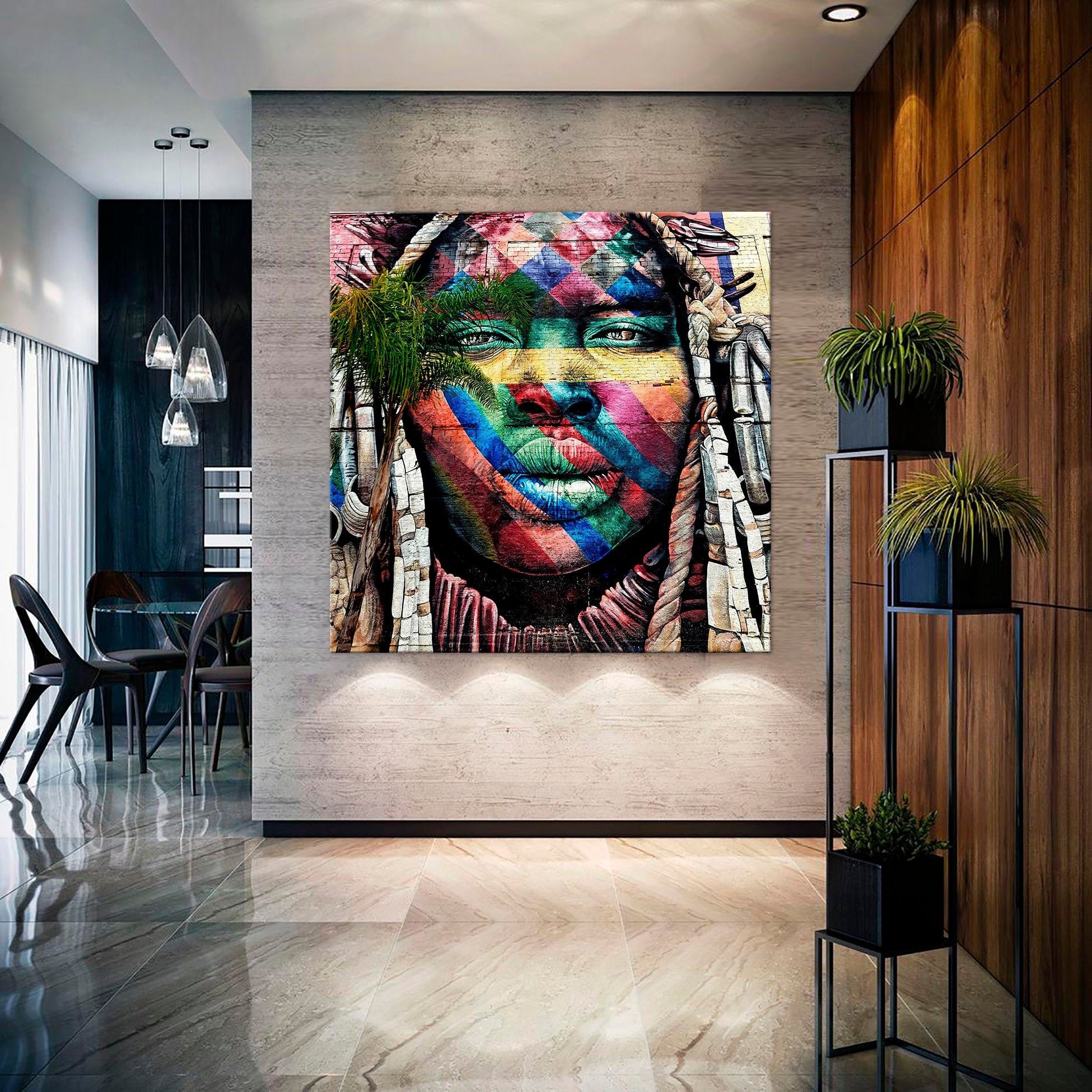 Graffiti wall art African wall decor Modern art African Etsy