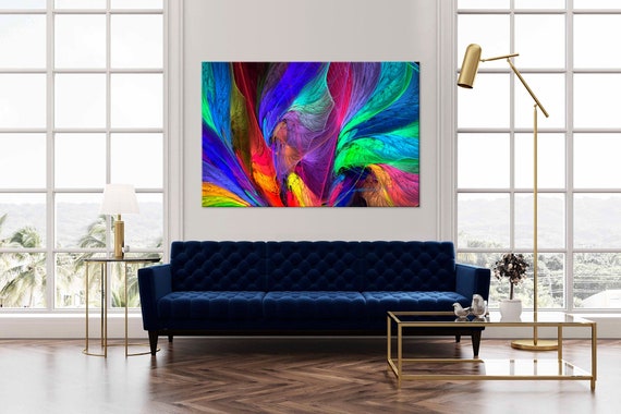Abstract canvas print Colorful bright wall art Abstract print vibrant wall art Abstract painting Multicolored decor Large Housewarming gift