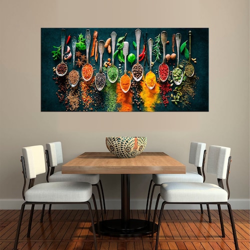 Kitchen Wall Decor Herbs and Spices Canvas Print Dining Room Etsy