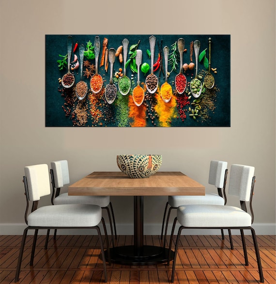 Spices Canvas Print Kitchen Wall Decor Cooking Gifts Herbs and