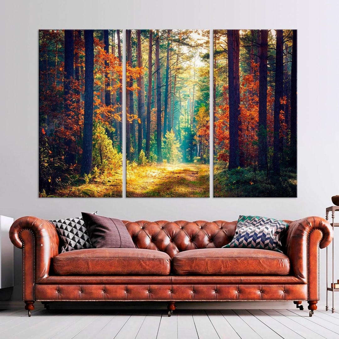 Forest Canvas Wall Art Autumn Landscape Print Tree Nature Wall Art Fall ...