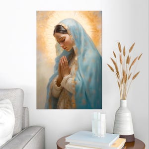 Our Lady of Guadalupe canvas Wall Art Virgin Mary of Guadalupe Painting print modern Religious Art Christian Wall Decor Spiritual ART PRINT
