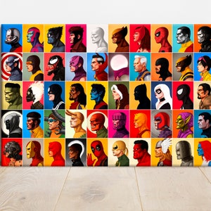 Superhero canvas art Movie Poster Game room decor Comics art print Kids room poster Gifts for men Superhero print Teen boy gift