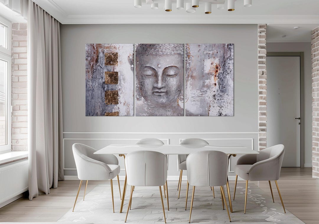 Zen Buddha Canvas Wall Art: Yoga Meditation Painting Print (ready to ...