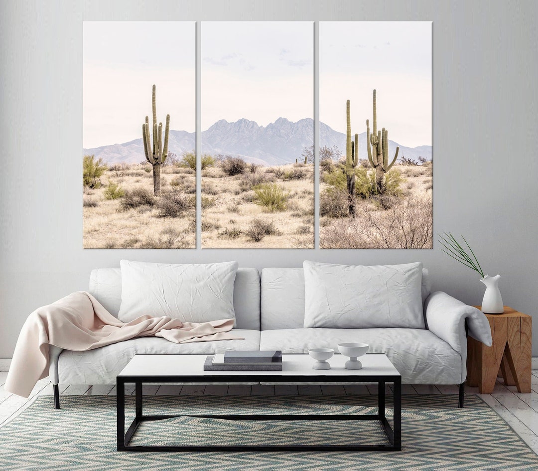 Arizona Desert Canvas Wall Art Cactus Print Farmhouse Wall Decor Nature Wall Art Wilderness