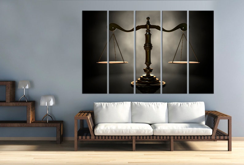 Lawyer Canvas Wall Art Scales of Justice Lawyer Office Decor Law Print ...