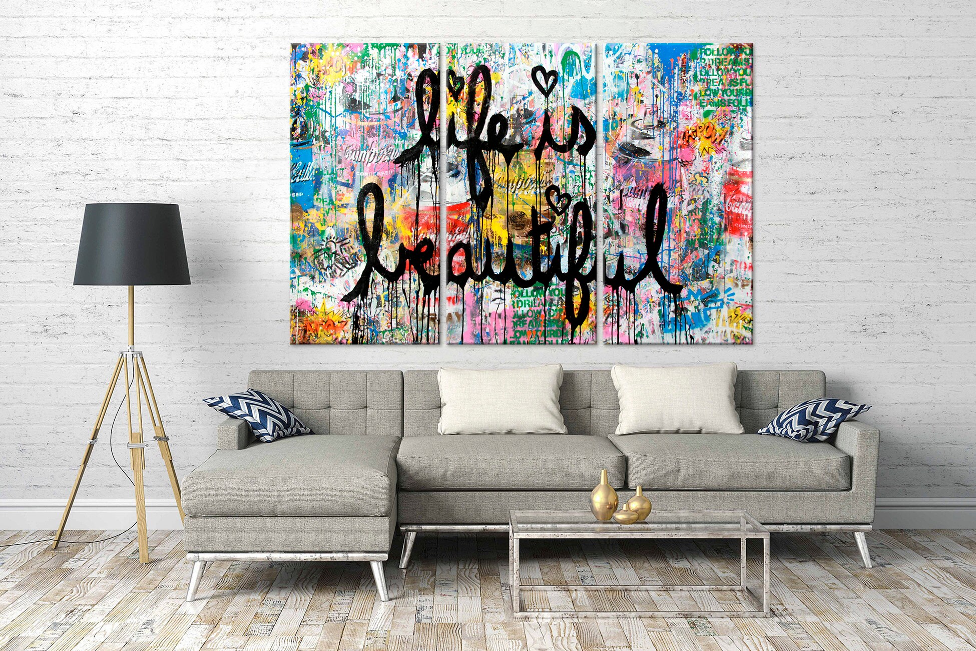 Life is beautiful Large Canvas Art inspirational wall art Etsy