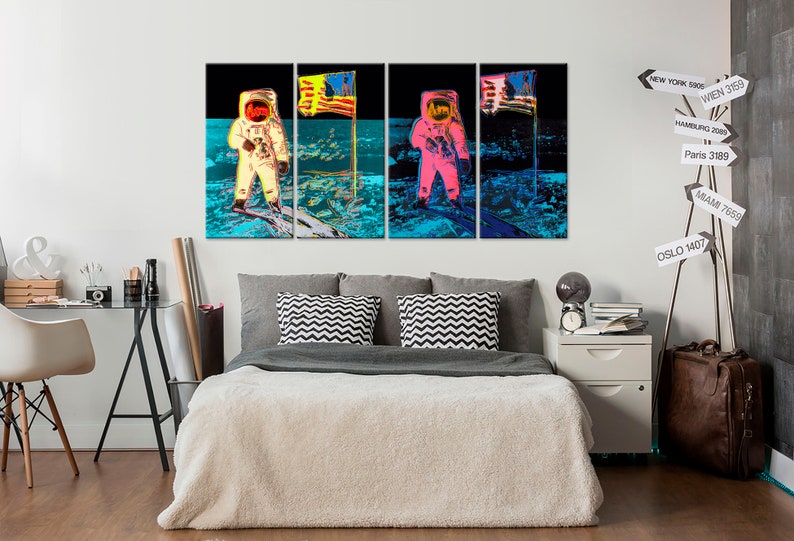 Astronaut Canvas Wall Art Pop Art Print Space Wall Art Man Cave Decor ...