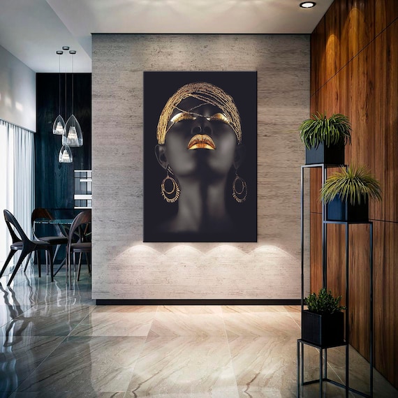 Black Woman Canvas Art: African American Fashion Wall Decor (Multi Panel)