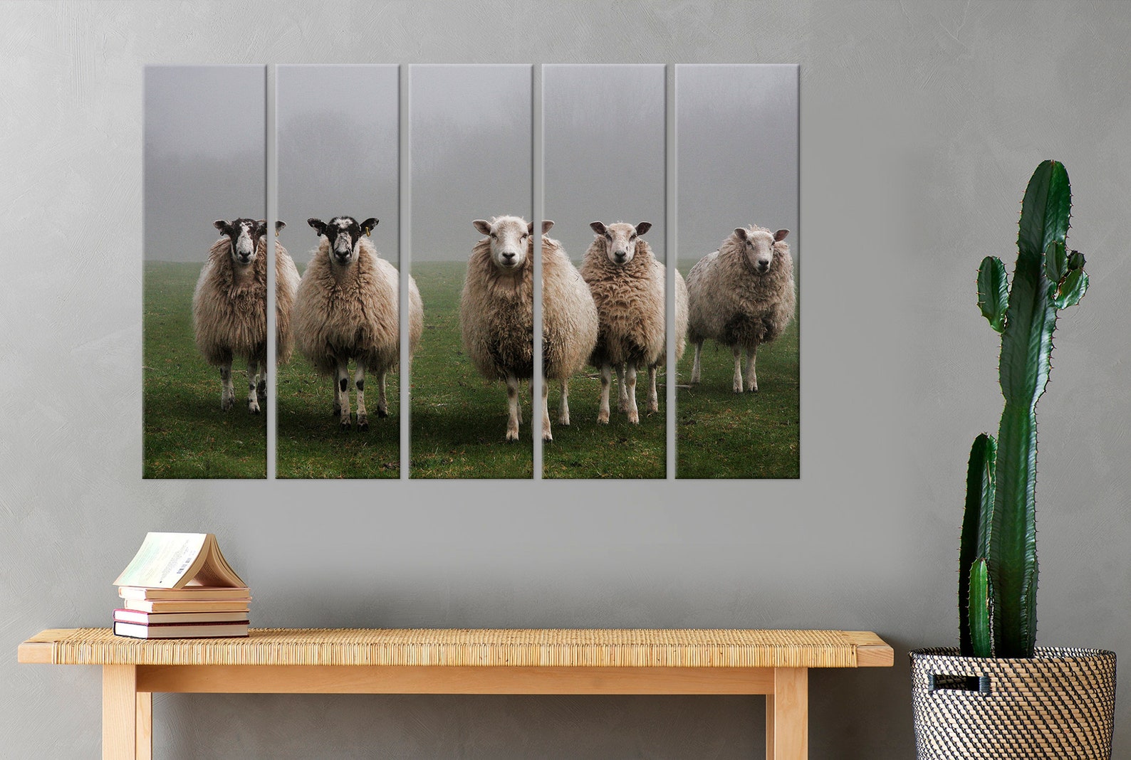 Sheep Canvas Wall Art Animals Print Rustic Decor Farm Wall Art Etsy