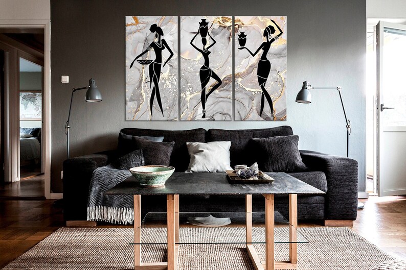 African American Art Black Women Print Abstract Painting African Canvas ...