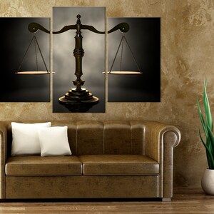 Lawyer Canvas Wall Art Scales of Justice Lawyer Office Decor Law Print ...