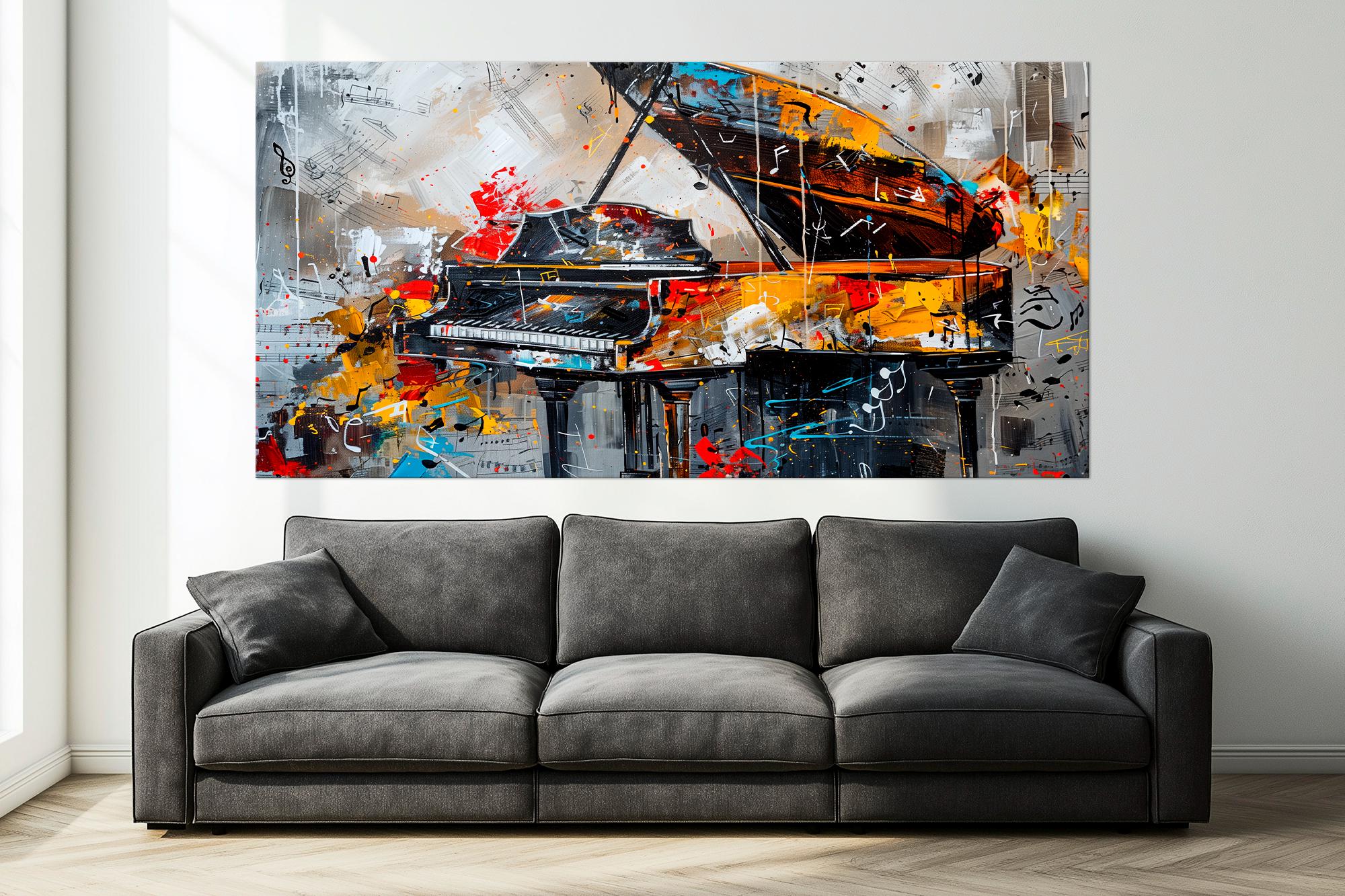 Grand piano canvas wall art Abstract Piano Painting print Music room decor Music teacher Gifts Modern Large wall art Housewarming gift
