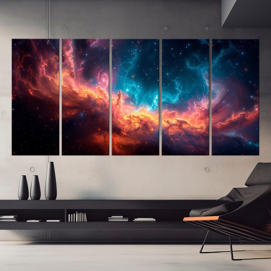 Space Canvas Wall Art Galaxy Print Space Painting Space Gifts Colorful ...