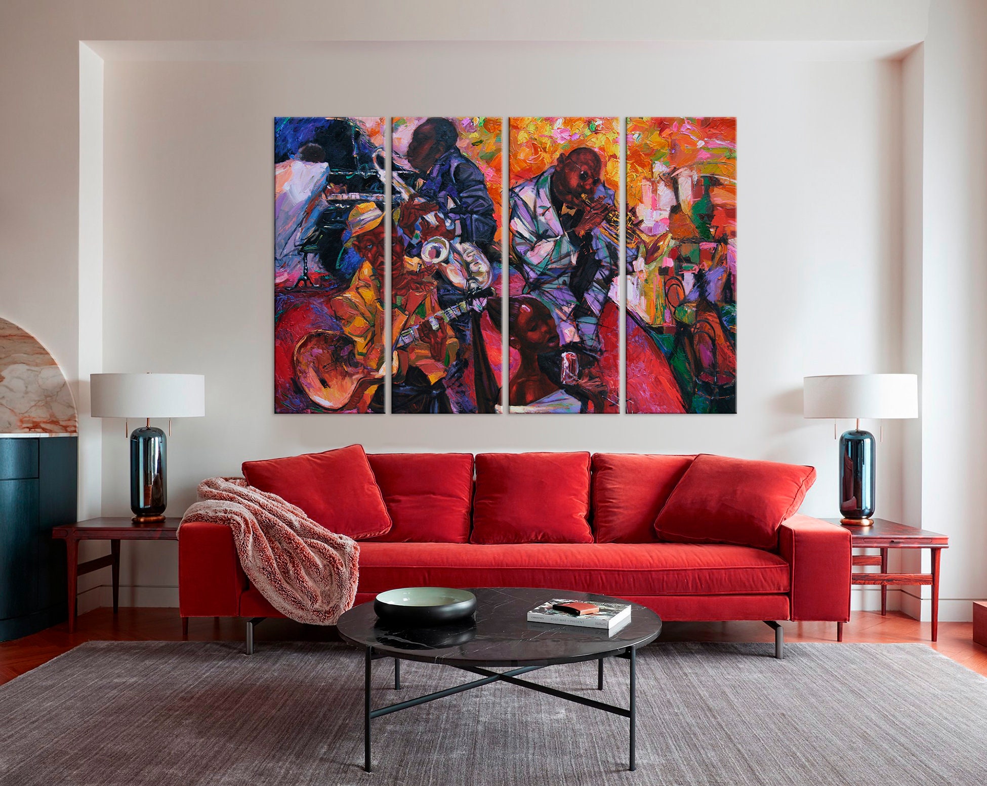 Music Canvas print Jazz wall art Musical instruments wall Etsy